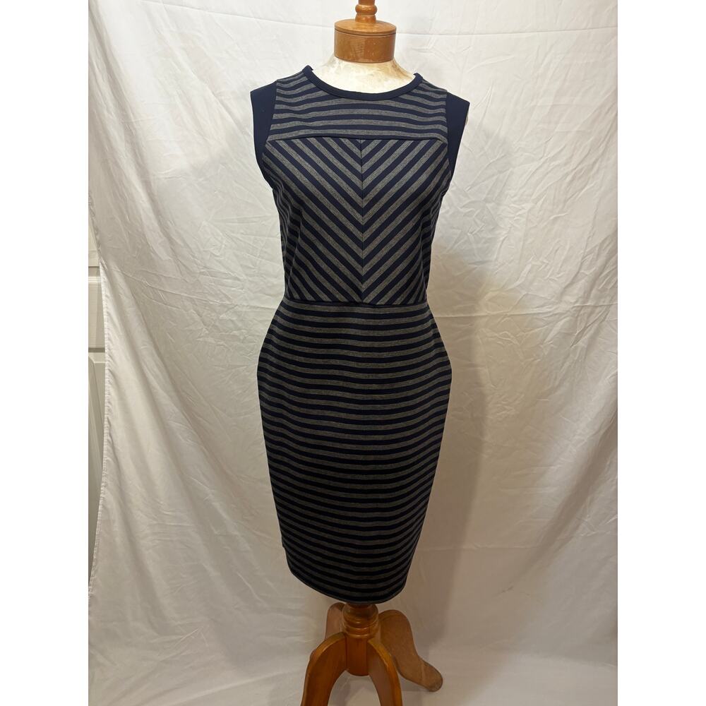 Merona Grey and Navy Striped Dress (Medium)